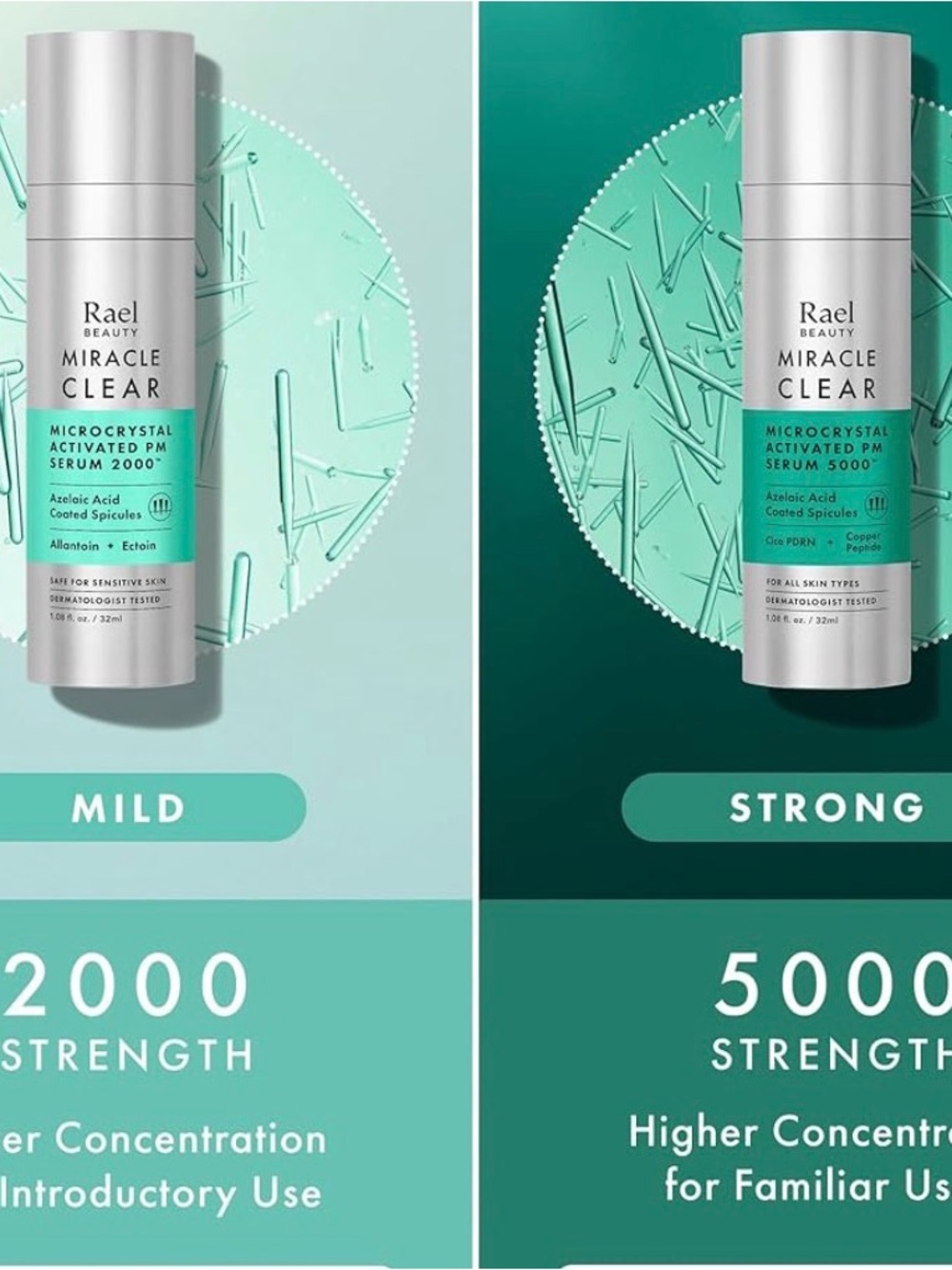 Rael Beauty Miracle Clear Microcrystal Activated PM Serum - Mint Green